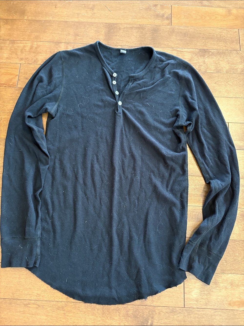 American Apparel Black Dexter Henley Thermal Morgan Kill Shirt